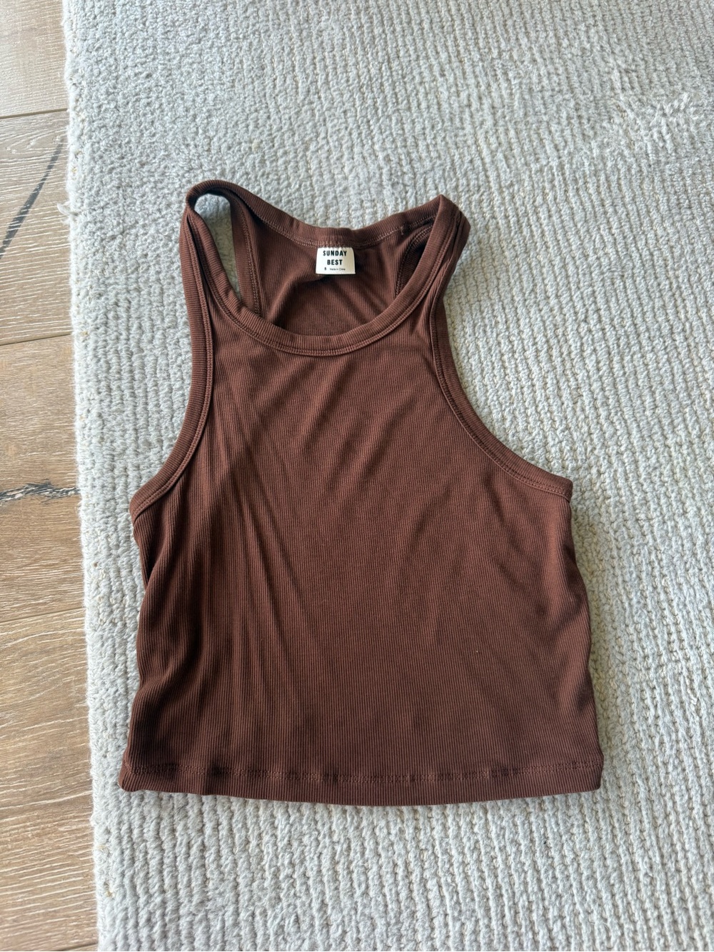 Sunday Best Chocolate Brown Ribbed Racerback Tank